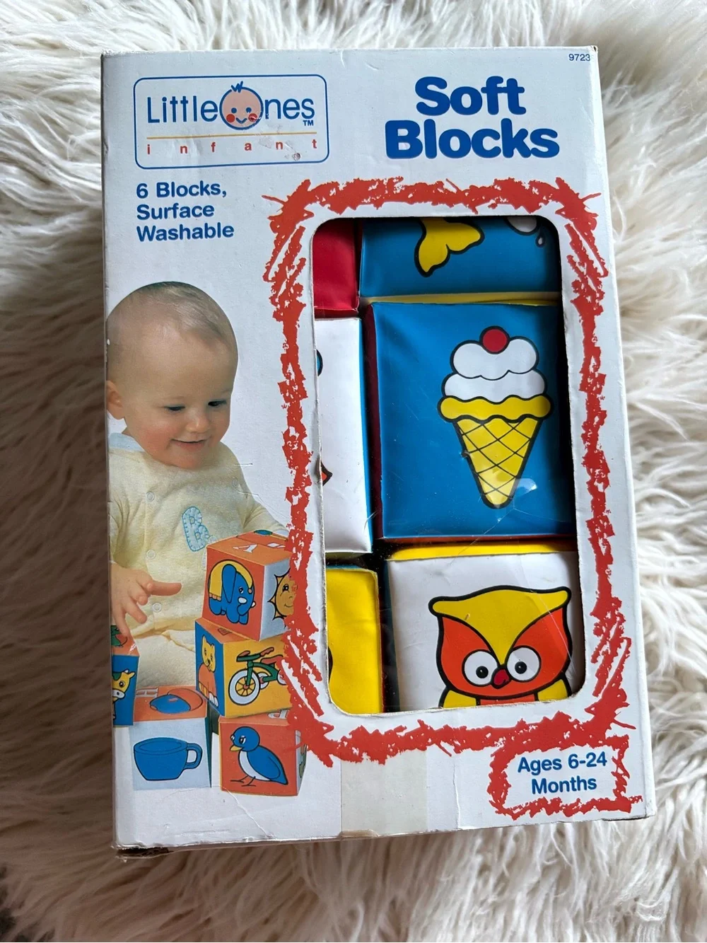 Vintage Little Ones Infant Soft Blocks NEW Set of 6 Kmart 80’s Retro Baby Toys